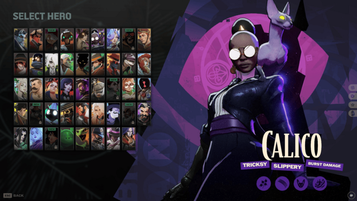 Calico hero select