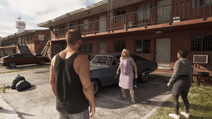 Jason and Lucia encountering a crazy woman
