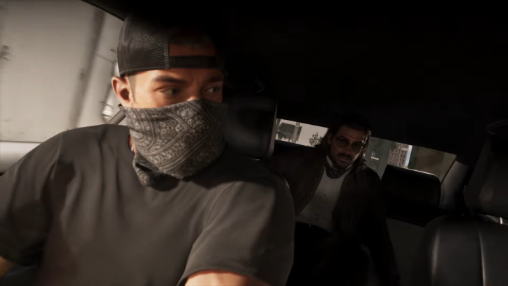 Jason in a getaway car