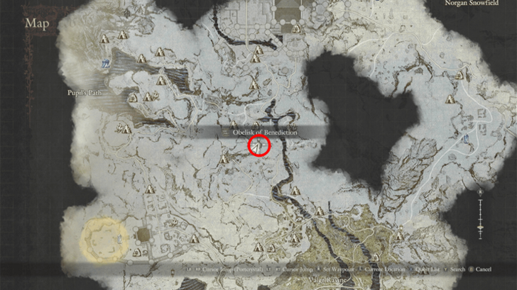Thief Obelisk of Benediction Map Location