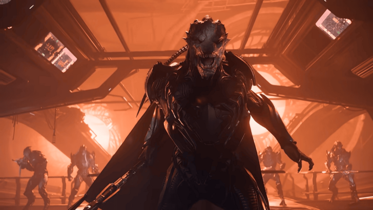 Hostile alien holding weapon