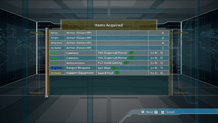 Earth Defense Force 5 - Items acquired