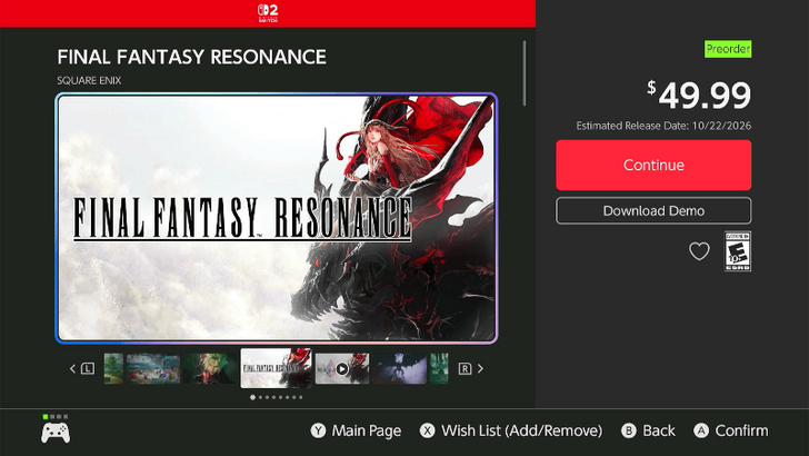 Final Fantasy Resonance Nintendo EShop