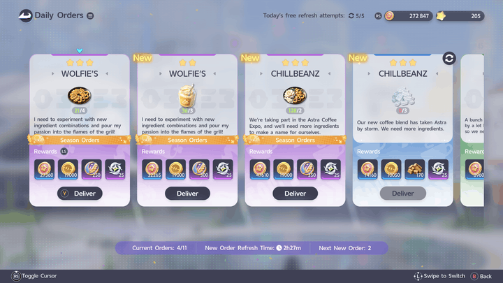 Event Daily Orders