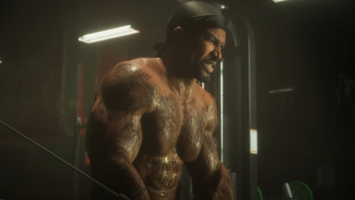 gta 6 tattooed man working out