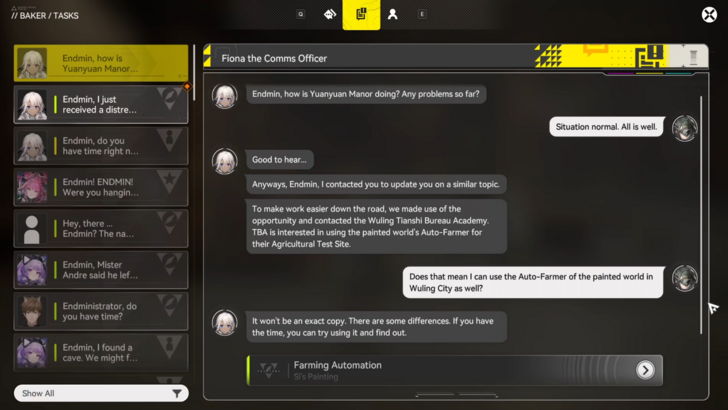 Read Messages from Fiona the Comms Officer
