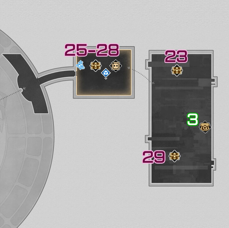 Honkai Star Rail - Lodestar Tower F3 Northeast Chest Map