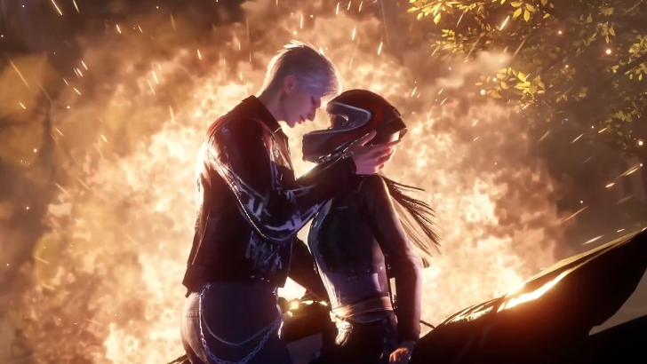 love and deepspace sylus mc with explosion and motorbike
