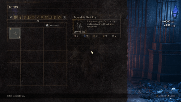 Seafloor Sepulcher - First Boss Room - Gaol Key