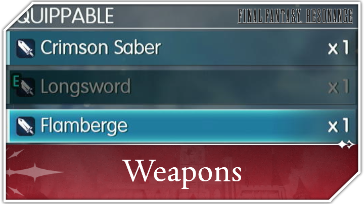 List of Weapons