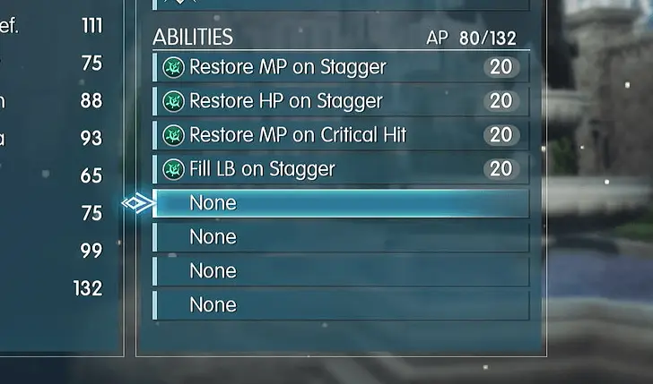Restore HP MP on Stagger Combo