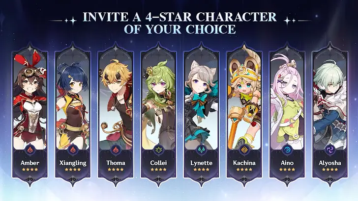 Genshin - Free 4-Star Selector in Version 7.2