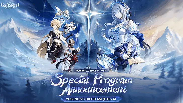 Genshin Impact - Version 7.2 Livestream Date